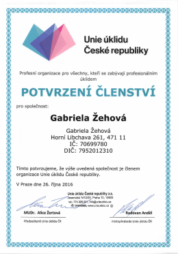 potvrzeni clenstvi