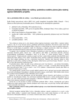 Jak se Bible překl&aacute;dala do ru&scaron;tiny