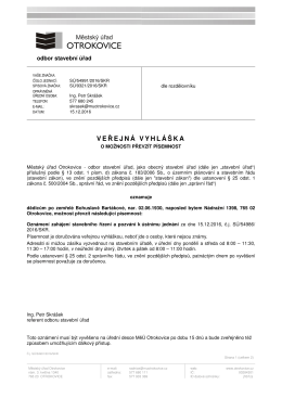 Veřejná vyhláška o možnosti převzít písemnost