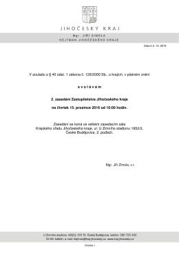 2. zasedání Zastupitelstva JčK