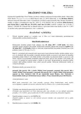 DRAŽEBNÍ VYHLÁŠKA dražební vyhlášky