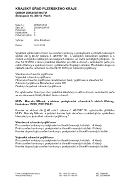 Výsledek výběrového řízení v oboru praktické lékařství pro děti a