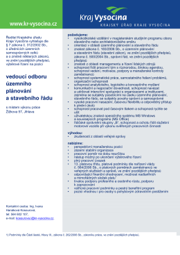 Vedoucí odboru územního plánování a stavebního