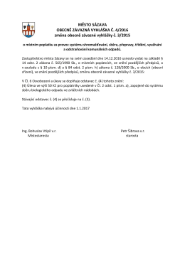 Změna vyhlášky o poplatku za odpad