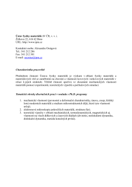 &Uacute;stav fyziky materi&aacute;lů AV ČR, v. v. i. Žižkova 22, 616 62 Brno URL