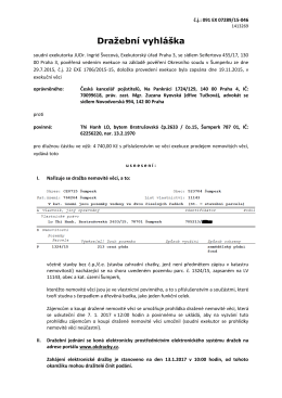 Dražebn&iacute; vyhl&aacute;&scaron;ka