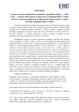 Odůvodnění návrhu CR, kterým se mění CR č. 5/2016 ve znění CR č
