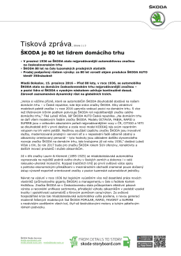 161215 SKODA je 80 let lidrem domaciho trhu