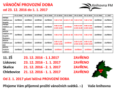 vánoční provozní doba - Knihovna Frýdek
