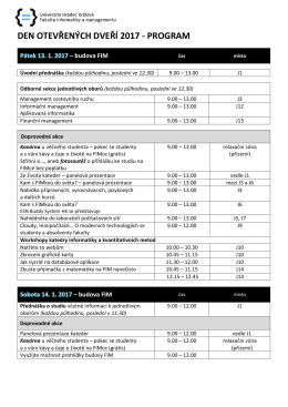 DEN OTEVŘEN&Yacute;CH DVEŘ&Iacute; 2017