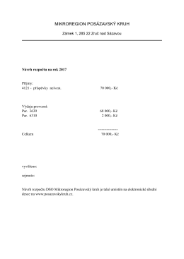 Návrh rozpočtu na rok 2017 - Mikroregion POSÁZAVSKÝ KRUH