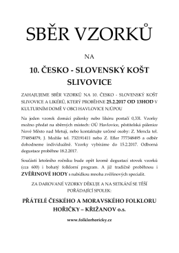 sběr vzorků - folklorhoricky.cz