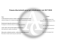Témata disertačních prací pro akademický rok 2017/2018