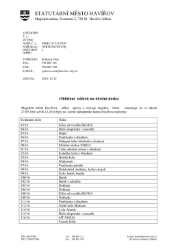 STATUT&Aacute;RN&Iacute; MĚSTO HAV&Iacute;ŘOV