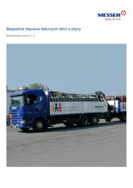 Bezpečná doprava tlakových lahví s plyny