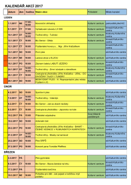 Kalendář akcí 2017 - Kulturní centrum Frýdlant nad Ostravicí
