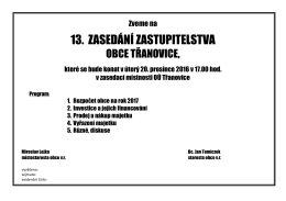 13. zased&aacute;n&iacute; zastupitelstva