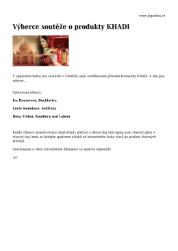 Výherce soutěže o produkty KHADI