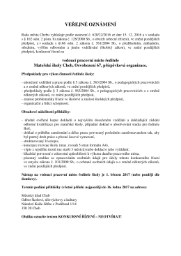 (Vyhl&aacute;&scaron;en&iacute; konkursu Veřejn&eacute; ozn&aacute;men&iacute;)