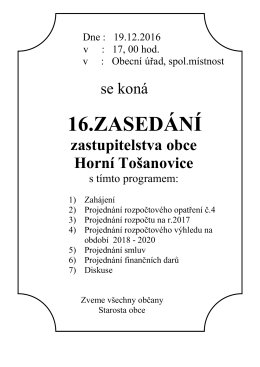 16.zased&aacute;n&iacute; - Horn&iacute; To&scaron;anovice
