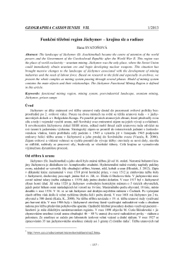 Funkční těžební region Jáchymov – krajina slz a radiace (PDF