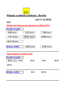 Příjezdy a odjezdy autobusů