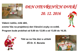 den otevřen&yacute;ch dveř&iacute; 20. 12. 2016