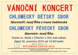 Vánoční koncert v Chlumci