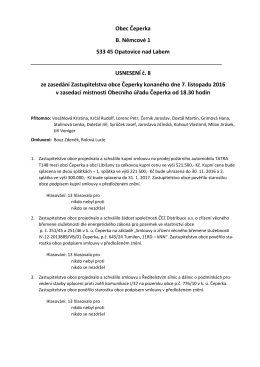 Usnesení zastupitelstva obce č. 8 ze dne 7. 11. 2016