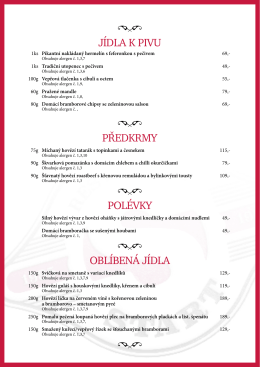 Jídelní lístek - Restaurace Start