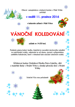 Vánoční koledování v Malé Vrbce