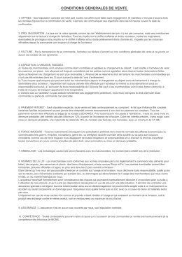 Conditions générales de vente - Alliance-ble