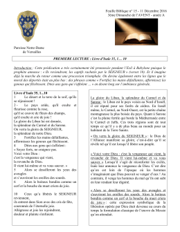 T&eacute;l&eacute;charger le texte de la 1&egrave;re lecture du dimanche 11 d&eacute;cembre