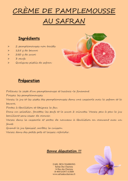 cr&egrave;me de pamplemousse au safran