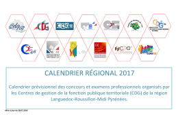 Calendrier prévisionnel régional 2017 des concours et