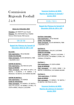 Plannings - Gallia Club Lucciana