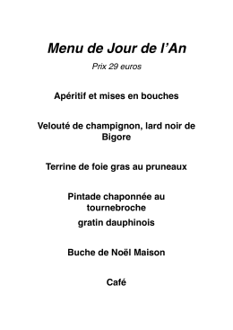 Menu de Jour de l`An