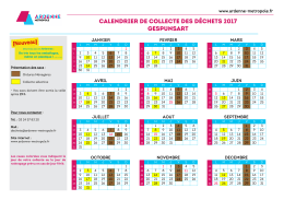 CALENDRIER DE COLLECTE DES DÉCHETS 2017 GESPUNSART