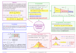 Quelques lois de probabilités continues