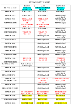 entrainement 2015/2016