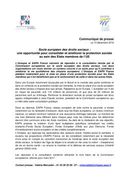 CP UNIOPSS-EAPN FRANCE - Socle européen des droits sociaux