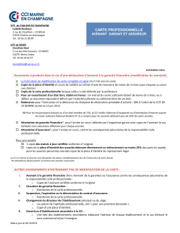 Avenant &agrave; la garantie