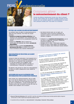 FICHE professionnelle - Ordre des vétérinaires