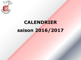 Calendrier 2016/2017