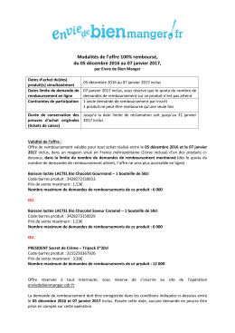 Modalit&eacute;s de l`offre - Tessi marketing services
