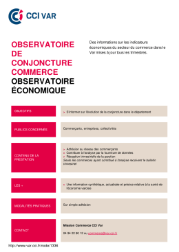 Observatoire de conjoncture Commerce | CCI VAR