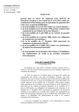 Avis du Conseil d`État