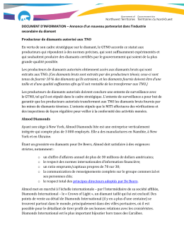 DOCUMENT D`INFORMATION &ndash; Annonce d`un nouveau partenariat
