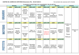planning 1 ère semaine VN