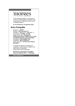 Avis d`enqu&ecirc;te - Ville de Morges